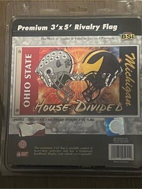Ohio State vs. Michigan 'House Divided' Rivalry Flag - Red, Navy, Yellow